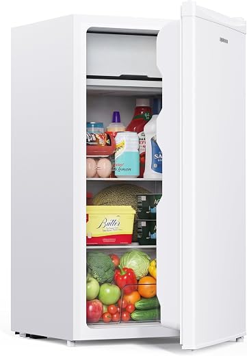 Upstreman 3.2 cu ft Compact Mini Fridge with Freezer