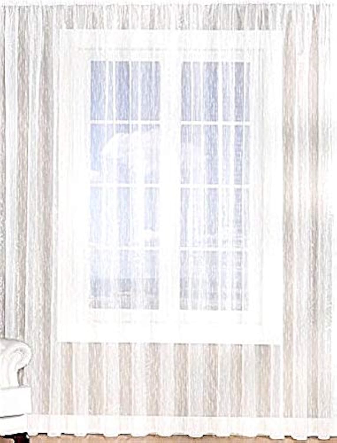 gardinenstube Sablé Curtain, White, 240x375cm (Länge x Breite)