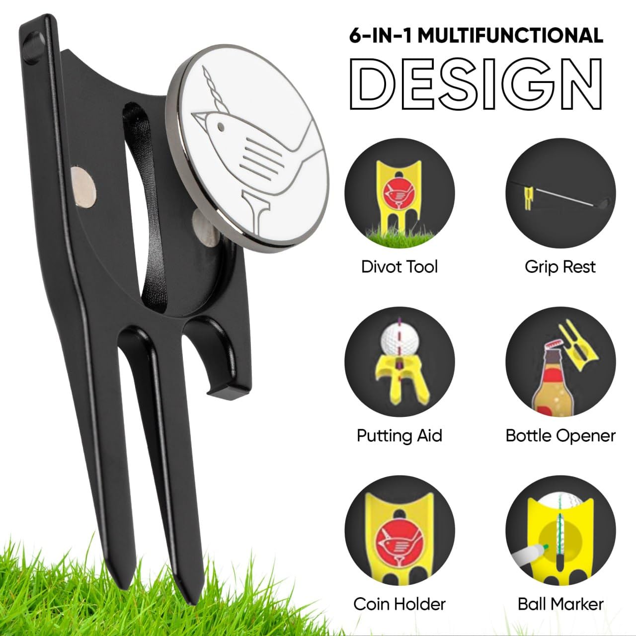 Amazon.com: Birdicorn Golf Divot Repair Tool & Golf Ball Marker 6
