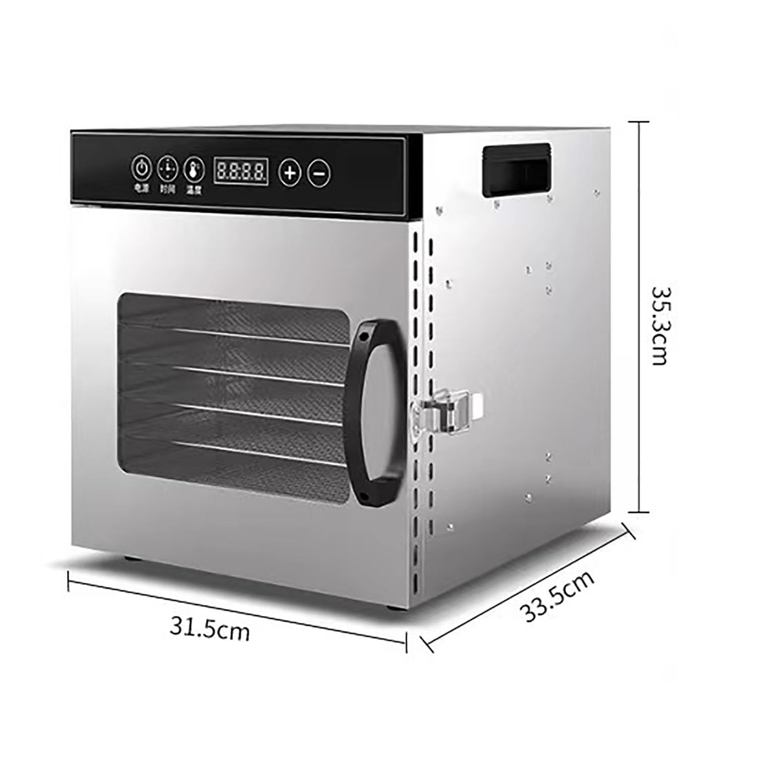 Secador De Alimentos Deshidratador con Termostato Ajustable De 30-90 °C Y Temporizador Digital De 24 Horas, Control Inteligente por Microcomputadora para Pescado, Verduras Y Carne