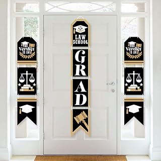 Big Dot of Happiness Law School Grad - Hanging Vertical Paper Door Banner - Future Lawyer Graduation Party Wall Decoration Kit - Indoor Door Decor