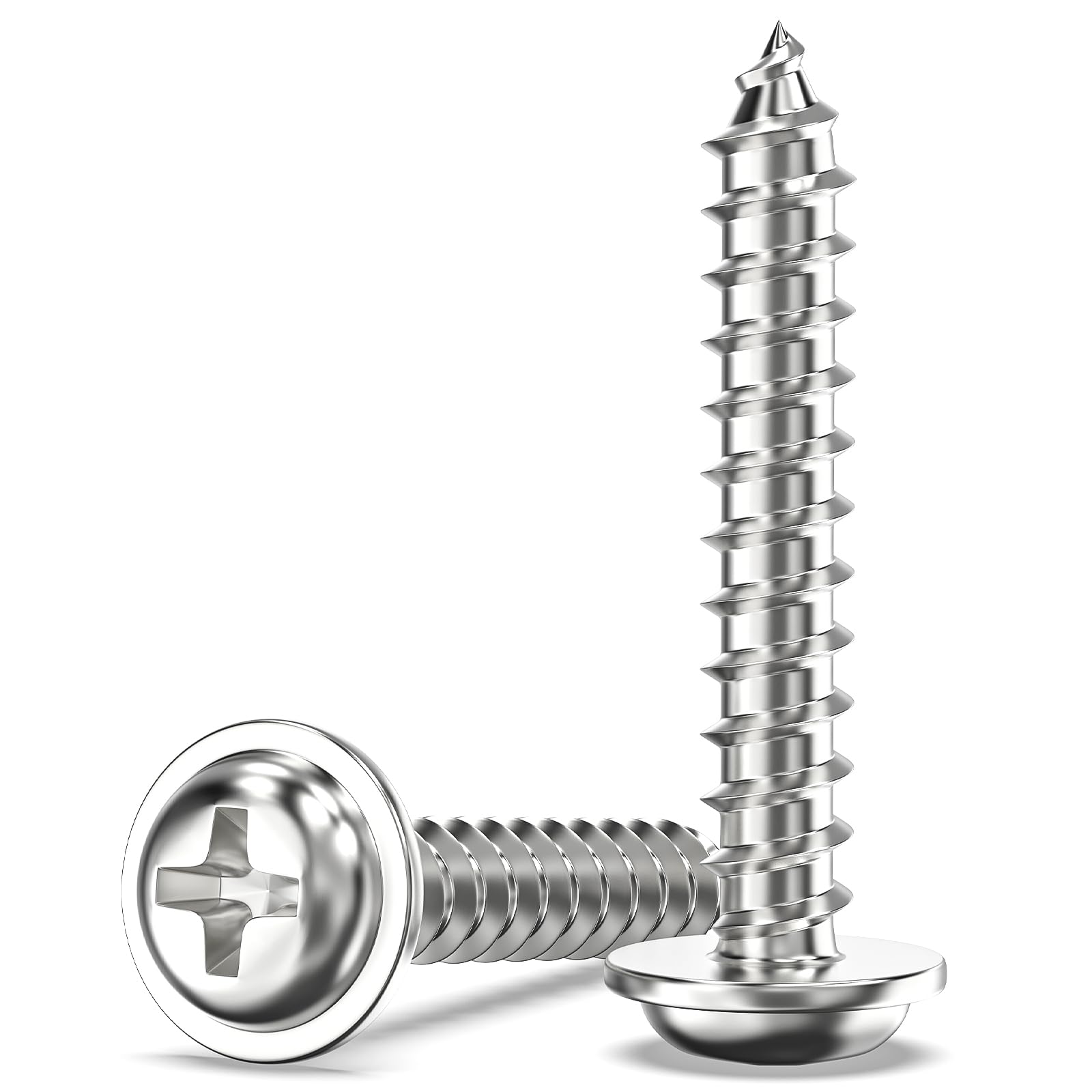 Valorada 100Pcs M3 x 18mm Screws for Wood, Modified Truss Head Self Tapping Screws, Phillips Drive, 304 Stainless Steel