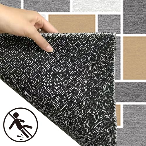 Alfombra de pasillo de pelo corto lavable moderna y transitable 4