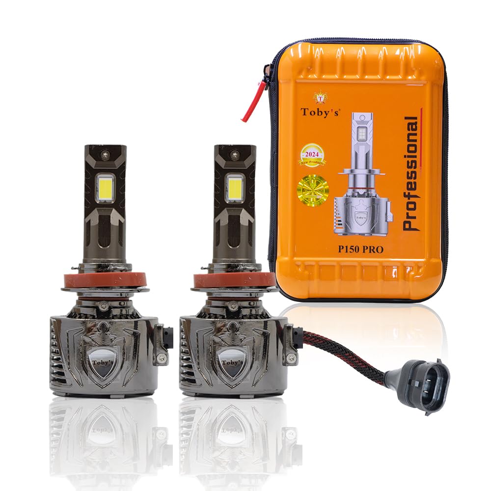 Toby's New Led P150 Pro H11 2 Pieces 300W Original Tested LED Headlight Bulb Power Assembly with 30000 Lumens,150W/Piece and 15000Lumes/Piece Xtreme Bright Diamond White Color With Temperature 6500K