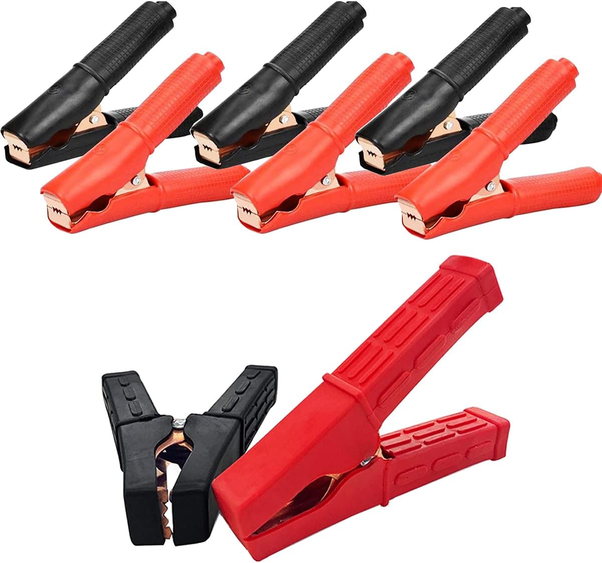 Biluer Battery Clamps Car, 8PCS Battery Crocodile Clips 100A And 500A