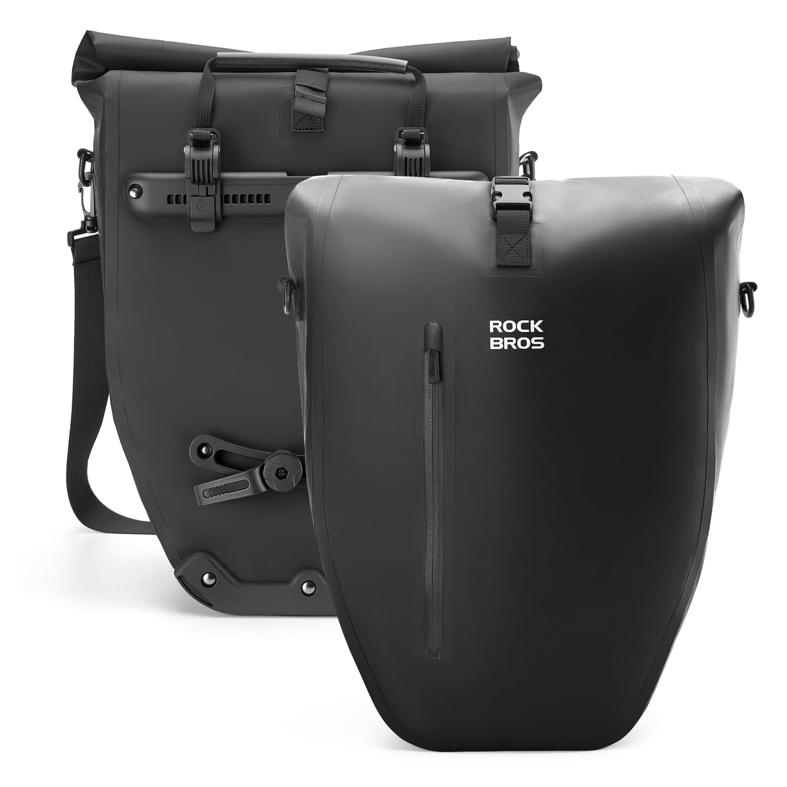 ROCKBROS Bike Panniers 20L Waterproof Roll-Top Quick Release 3-in-1 | Waterproof Zippers,…