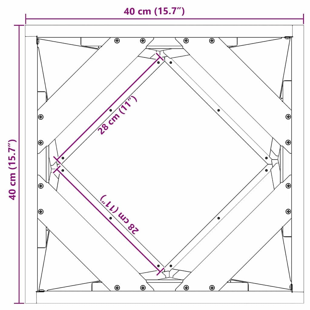 Pflanzkübel Schwarz aus Stahl 40 x 40 x 40 cm 2 Stück, frostfest und robust für Garten, Balkon, Terrasse und Wohnzimmer, mit Drainage und wasserspeicher für Pflanzenpflege