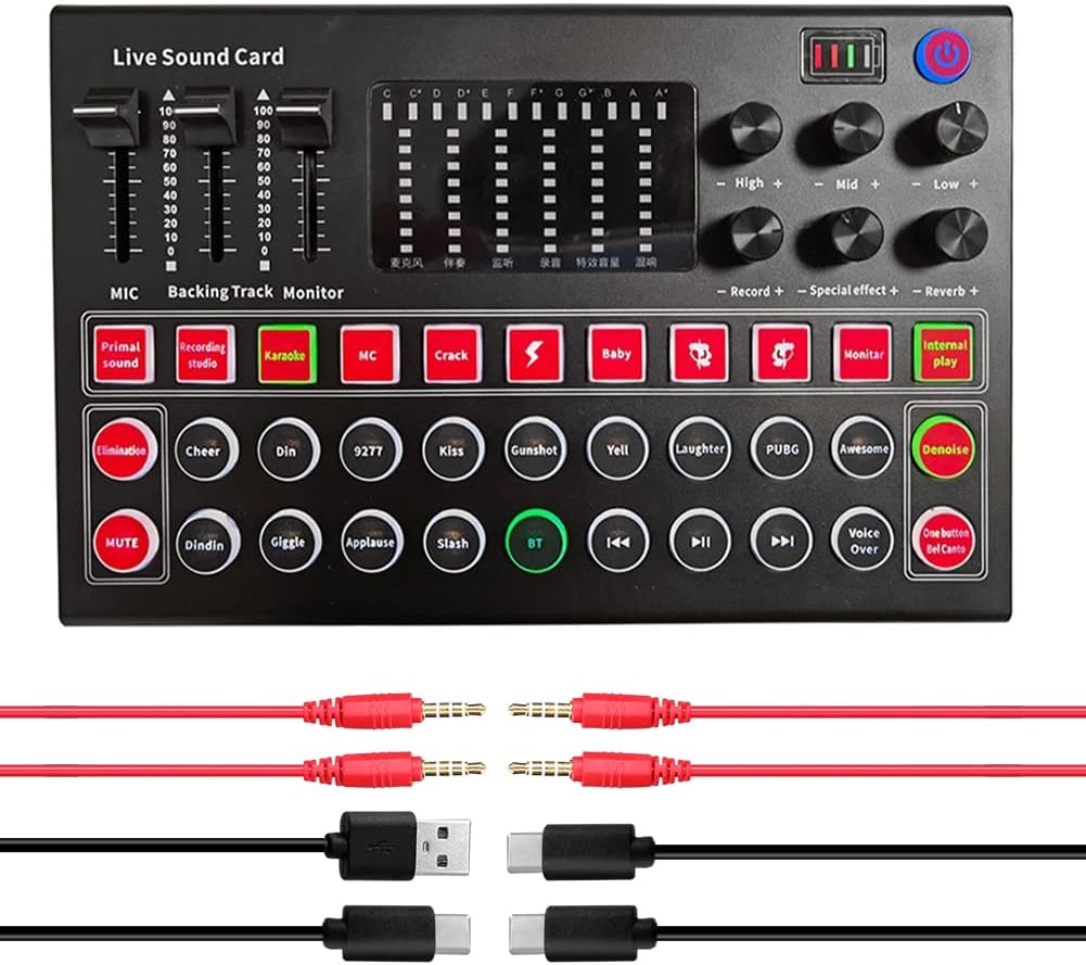 HEIYE M9 Audio Interface Sound Card Live Voice Mixer External USB Sound Card Multiple Effects Sound Card Mixer Board