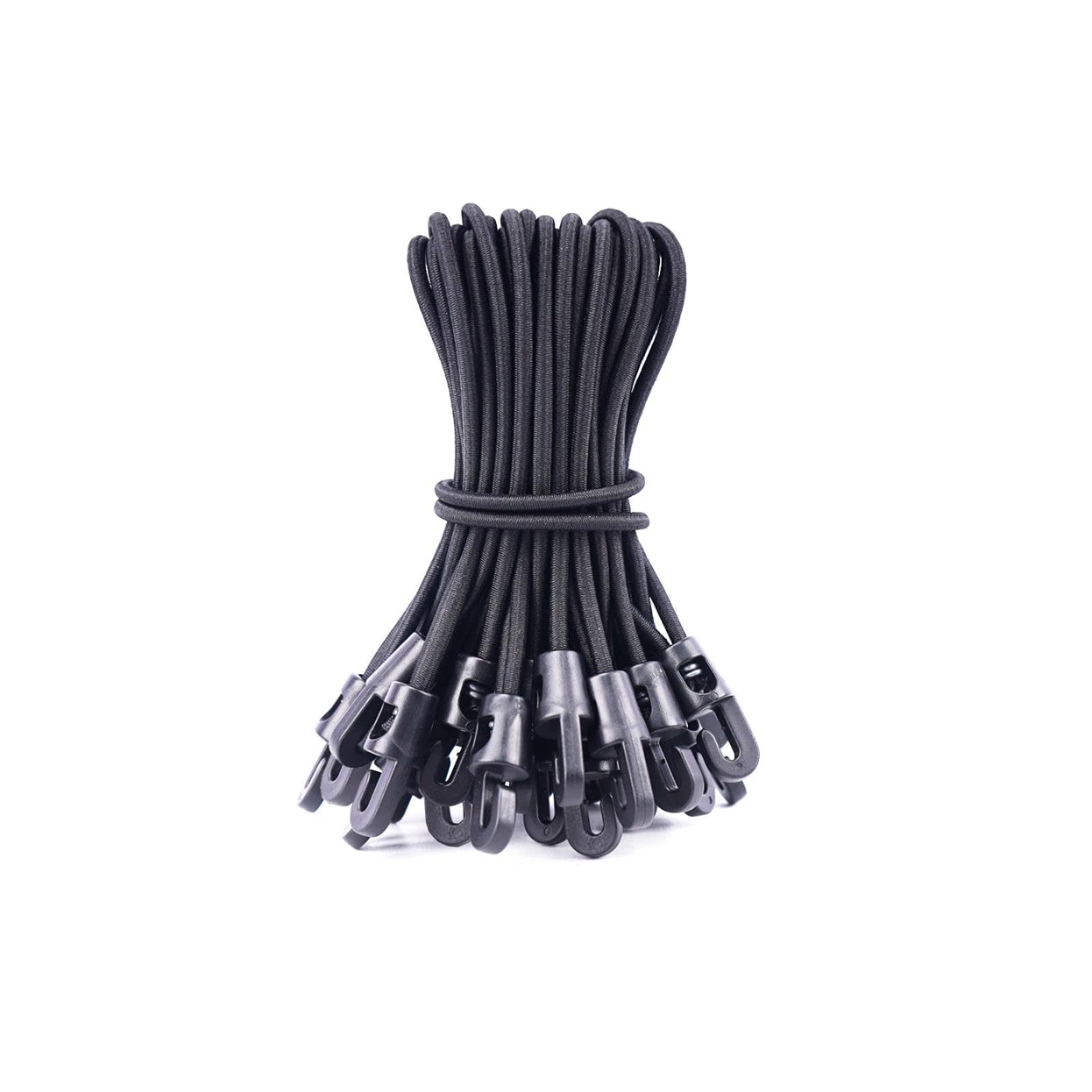 VirtuGro 30 Pcs Small Bungee Cords with Hooks, 10cm Short Elastic Bungee Straps with Hooks