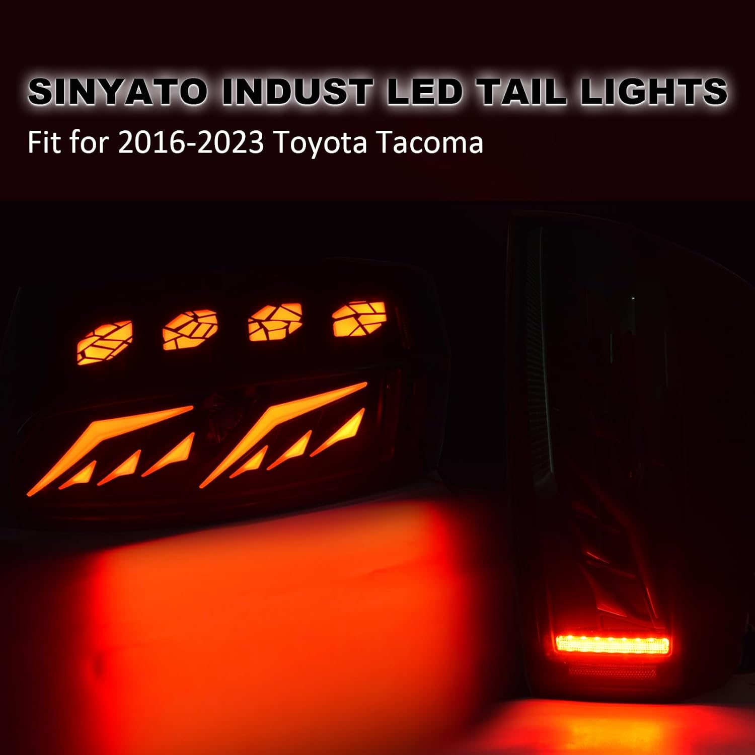 Tacoma LED Tail Light Assembly,Starting Animated Rear Lamp Assembly for 2016 2017 2018 2019 2020 2021 2022 2023 Toyota Tacoma, with Dynamic Turn Signal,Brake Light,Reverse Light