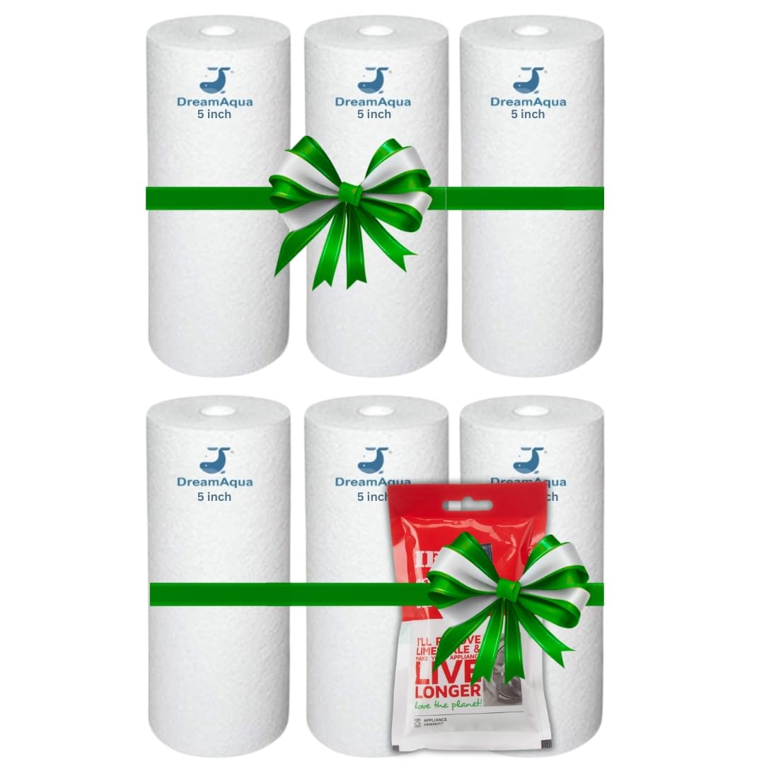 Dream Aqua Premium 5 Inch Spun Cartridge Filter for IFB Washing Machines Front & Top Load | 5 inch Housings Refills (Pack of 6) | Get Free Descaling Powder-image-8