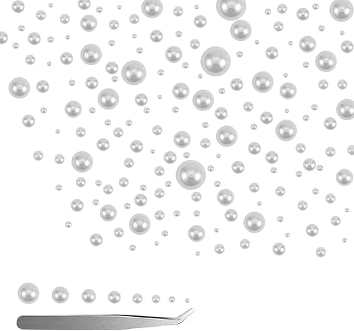 Miniatura 1 de SHOLIFAS 10600 cuentas de perlas de uñas planas para manualidades diamantes de imitación de media perla para maquillaje beige