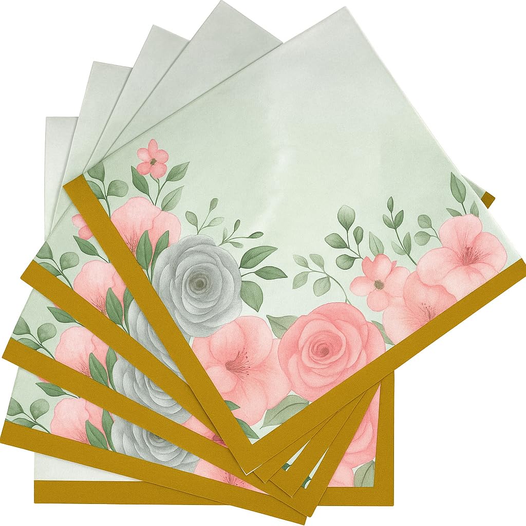 Oojmai 100 Flower Theme Paper Napkins Ideal for Weddings Engagement Bridal Baby Shower Birthday Party