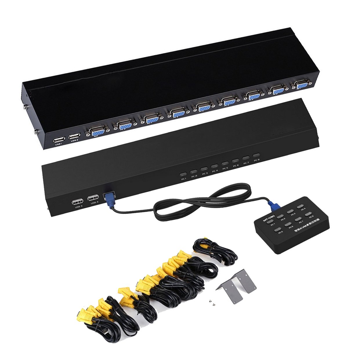Kitchenhoney Upgraded MT-VIKI 8 Port Smart KVM Switch Manual Key Press VGA USB Remote Extension Switcher Console with Original Cable 801UK-L (B01HBGK87K) Amazon Price History, Amazon Price Tracker