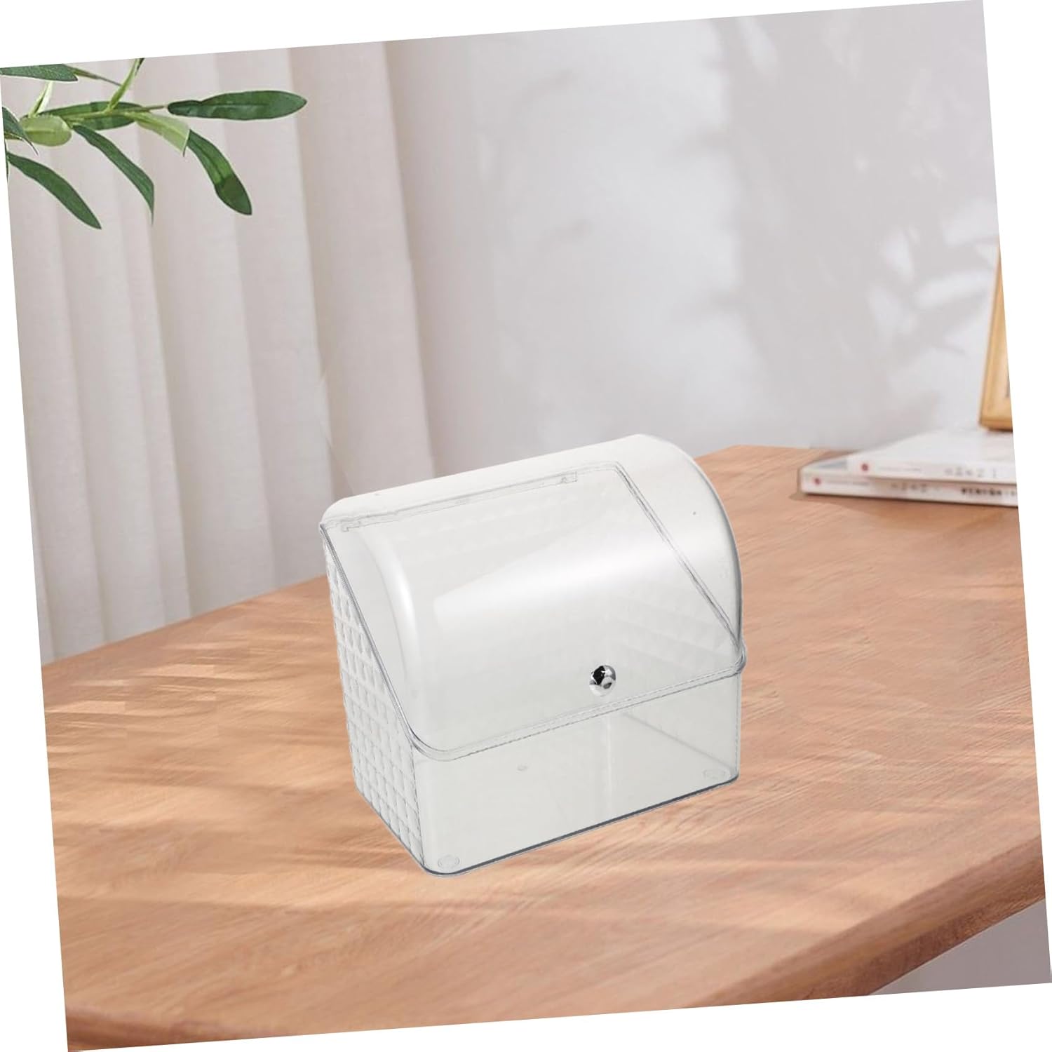 Makeup Storage Organizer Lid Cosmetics Box for Vanity Countertop Elegant Skincare Display Case to Keep Makeup Clean and Organized