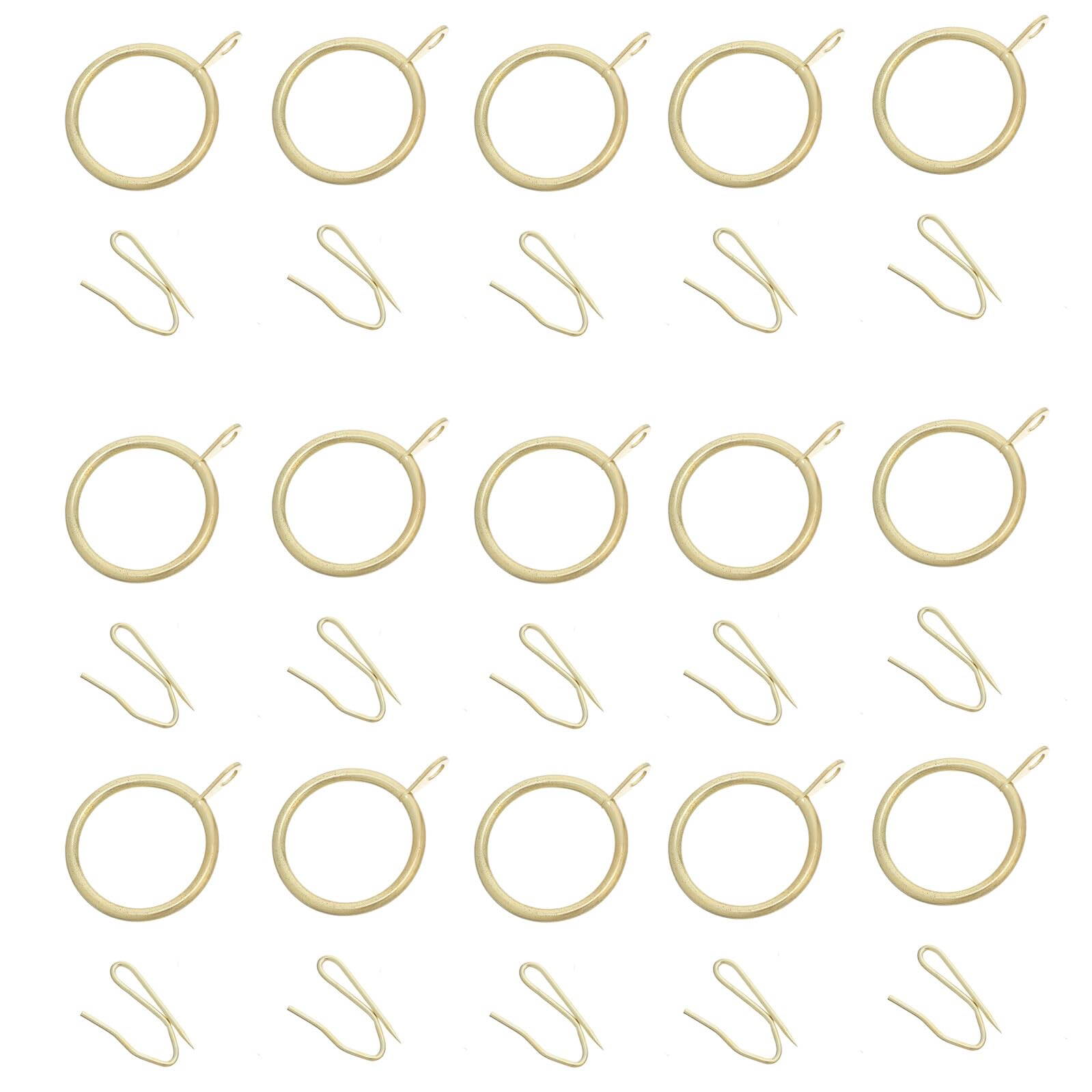 Anillas para Cortinas de Baño Metálicas Doradas 200 Piezas 100 Anillas 30Mm 100 Ganchos 20X25Mm Resistentes para Barra de Ducha y Ventana Accesorios para Colgar Cortinas