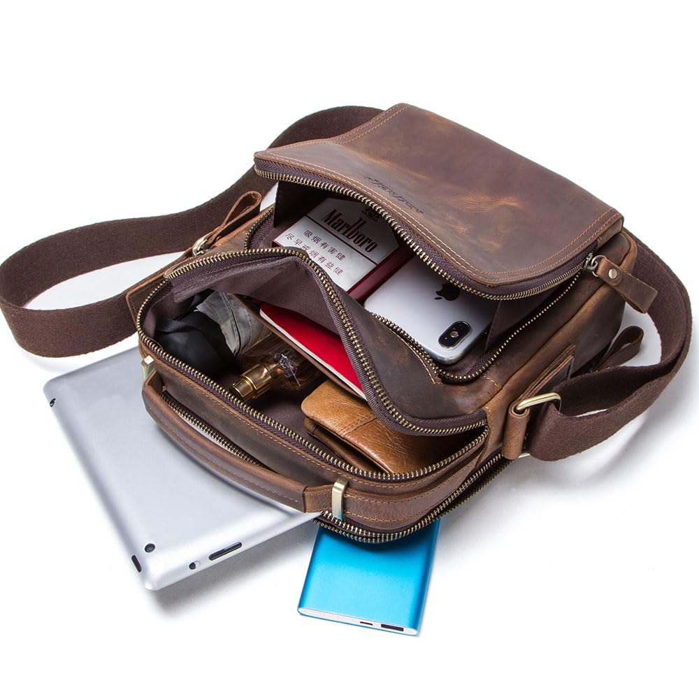 Contacts Bolso bandolera de cuero de vaca para hombre iPad Mini Tote, Talla única