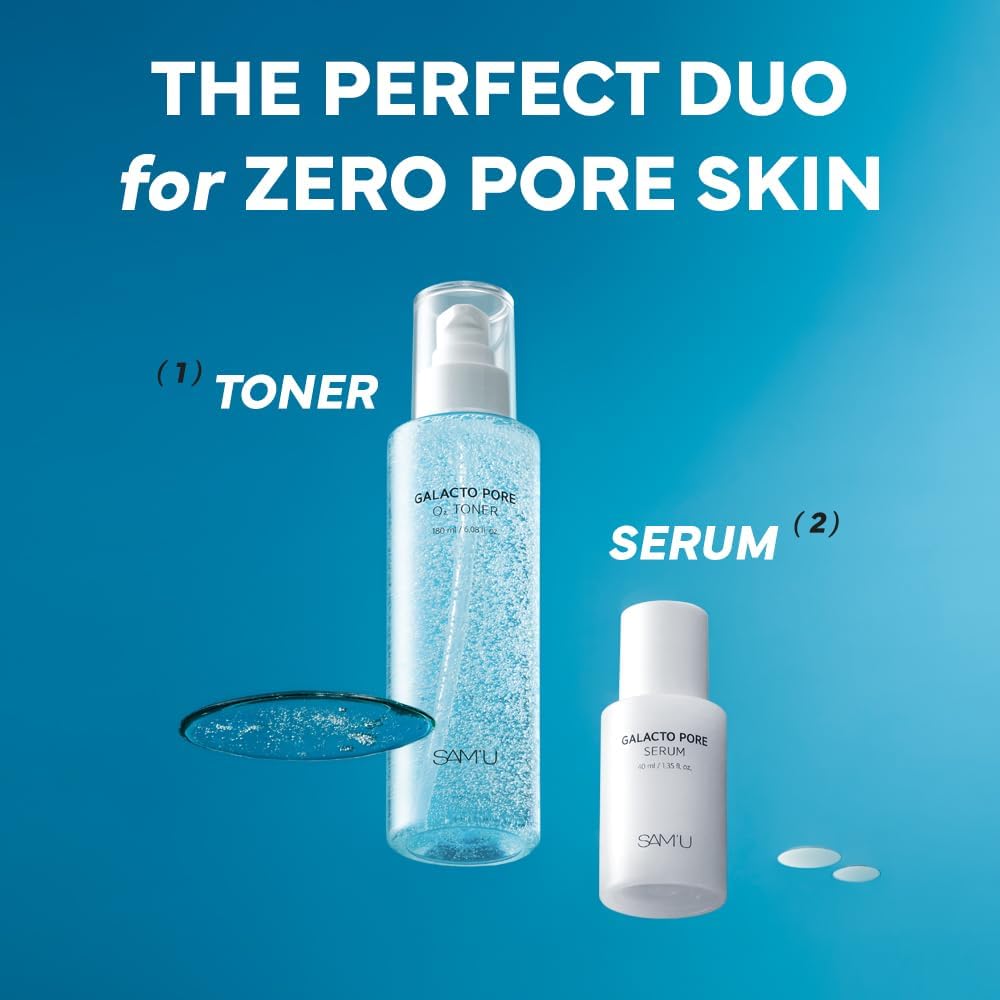 SAM'U Galacto Pore O2 Toner, Hydrating & Pore-Refining, Oxygen Bubble Galactomyces Toner, Exfoliating for Sebum Control & Suitable for All Skin Types, Korean Toners, 6.08 Fl. Oz - Image 6
