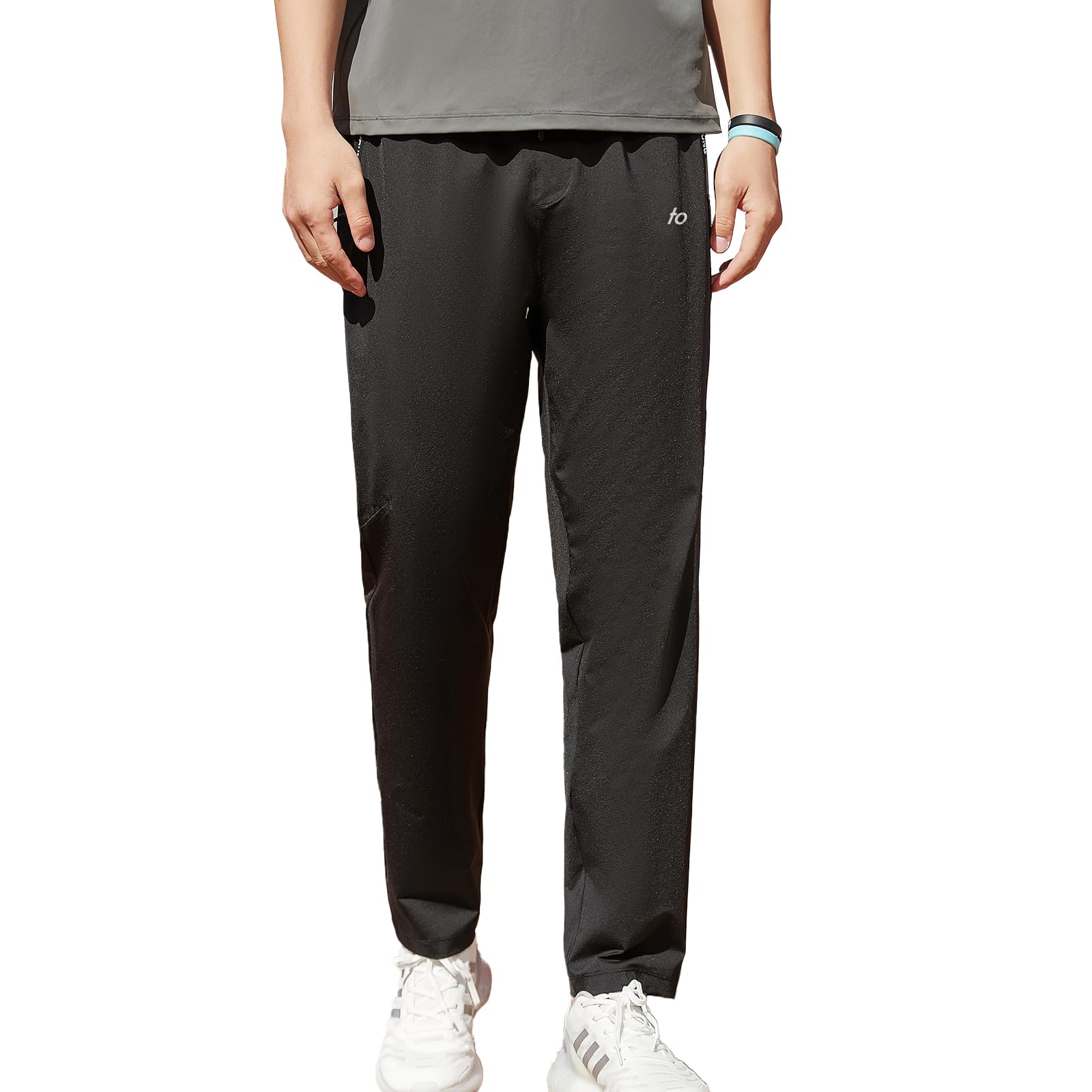 Men's Sweatpants, Training Wear, Jersey, Jogger Pants, Cooling Pants, Sportswear, Quick Dry Pants, Pockets Large Black