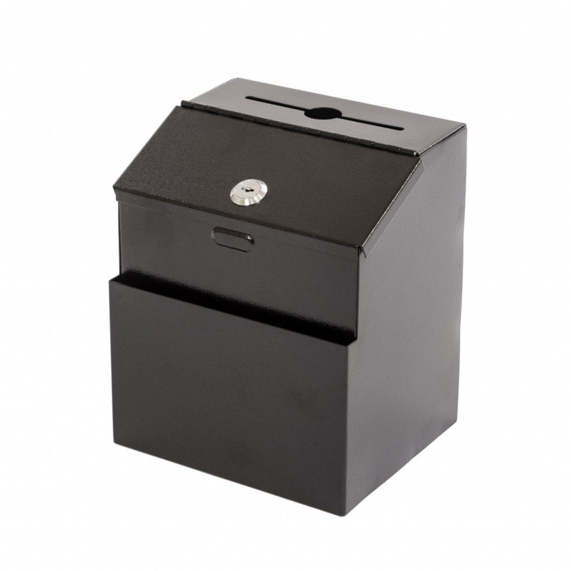 Oypla Black Wall Mounted Lockable Steel Suggestion Comment Ballot Mail Box