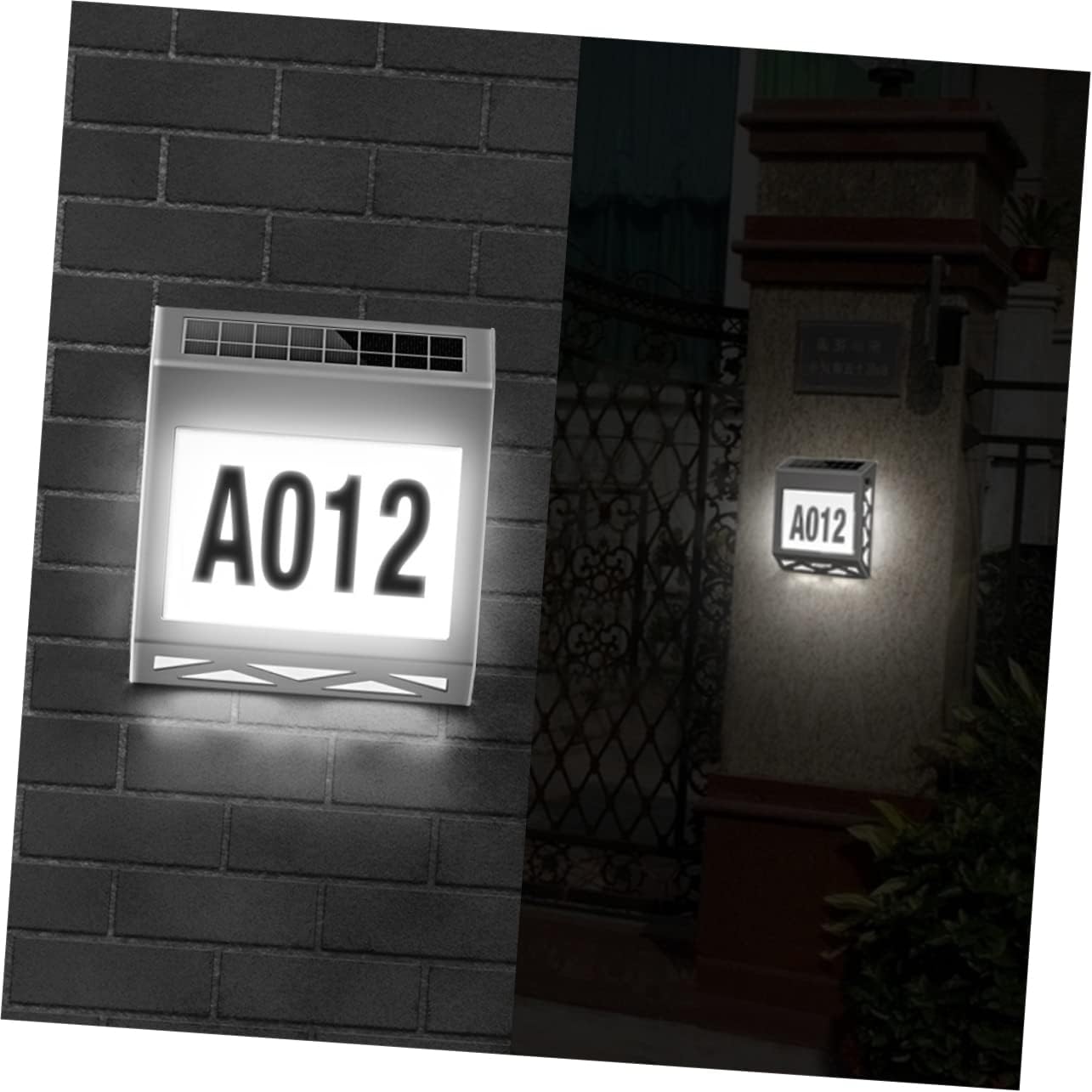 1set Solar House Number Lamp Led Address Sign Solar Doorplate Light for Visibility for Emergency Situations
