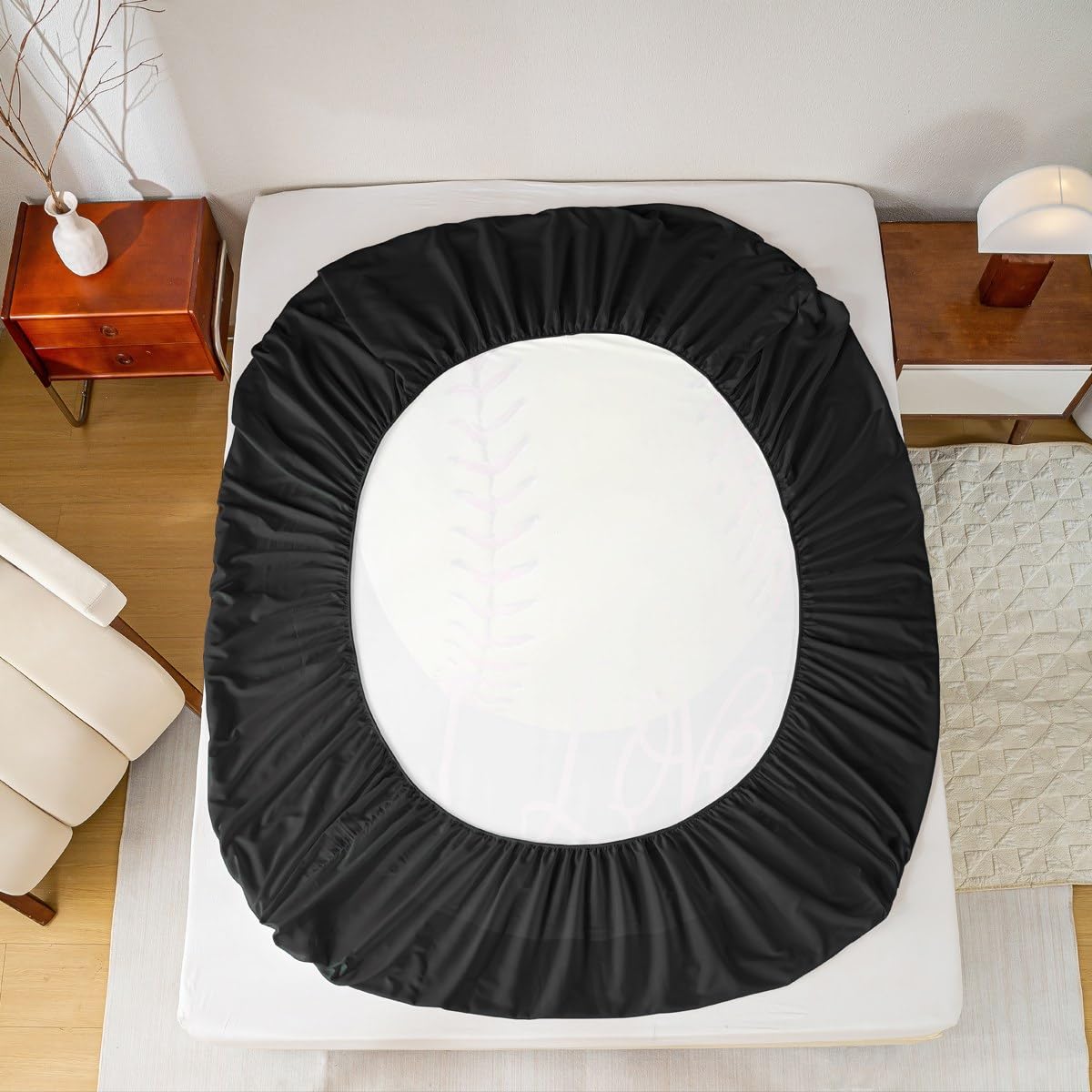Juego de sábanas con patrón de sóftbol, juego de sábanas bajeras para niños y niñas, juego de sábanas de tamaño completo, incluye 1 sábana encimera, 1 sábana bajera, 2 fundas de almohada