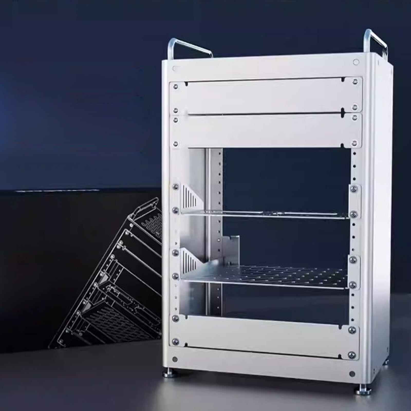 8U 10 pollici in alluminio server rack per dispositivi di rete e dispositivi AV con pannello frontale facilmente accessibile per desktop server rack
