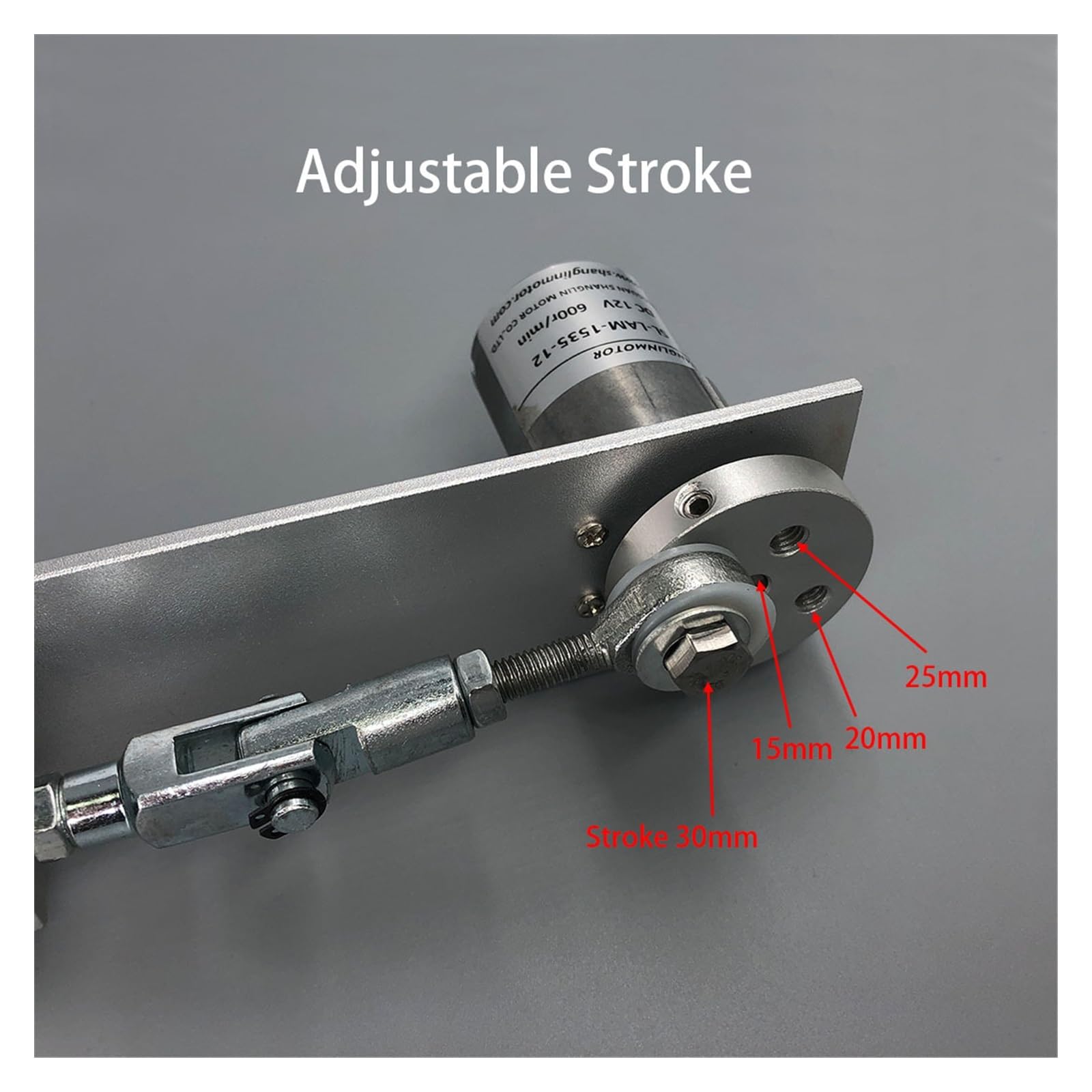 Linearantrieb, DC 12 V Teleskopmotor Hub 15–30 mm 2 U/min–1000 U/min Schubkraft 0,1–5,5 kg einstellbare Geschwindigkeit exzentrische Achse Schubstange Linearantrieb(35rpm)