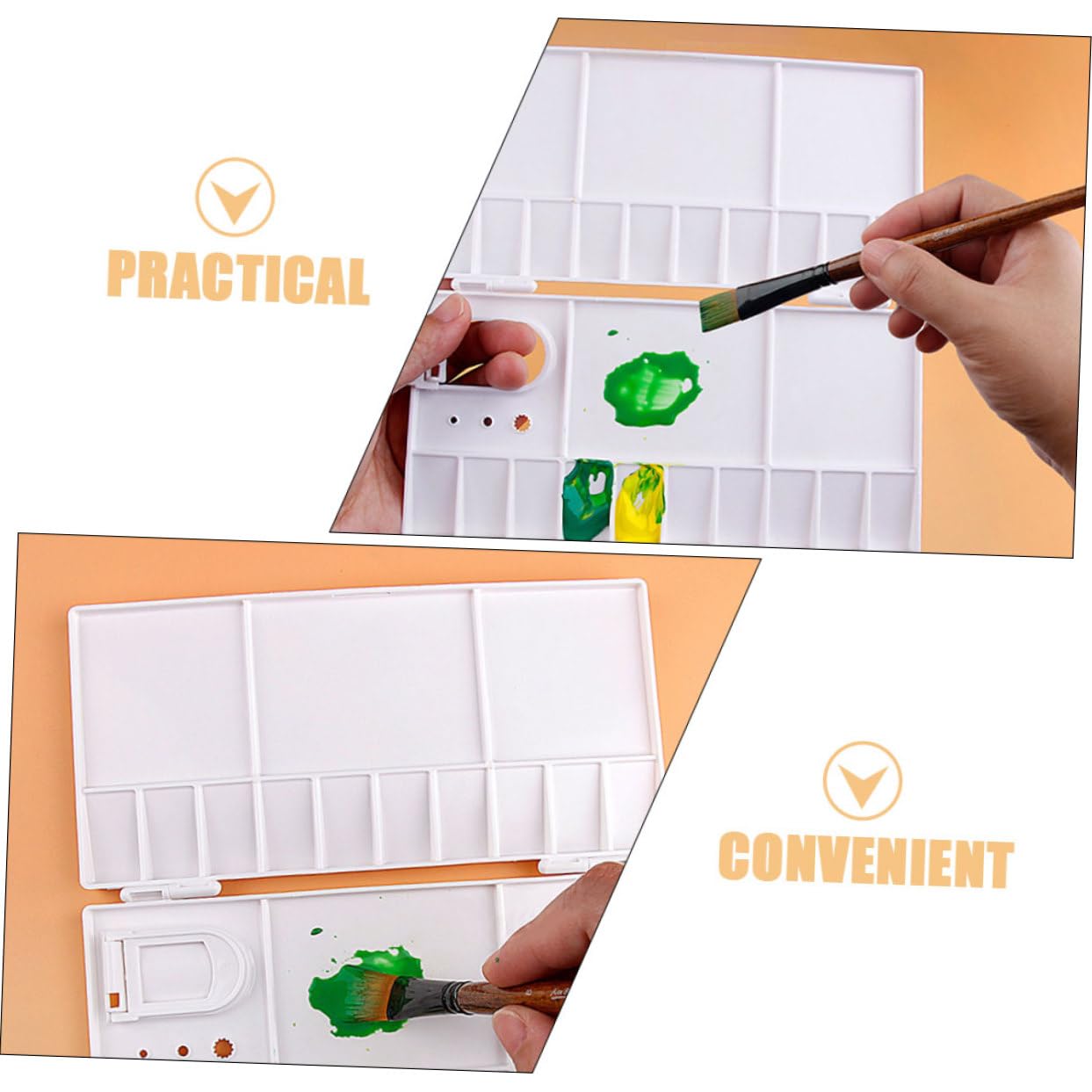 Tofficu 4 Sätze Acryl-farbkasten Farbtablett Nasse Palette Markierungen Zum Ausmalen Farbwannenauskleidungen Paletten Für Kunstmalerei Aquarellpapier Kunstpalette Weiß Abs 2 Stück * 4