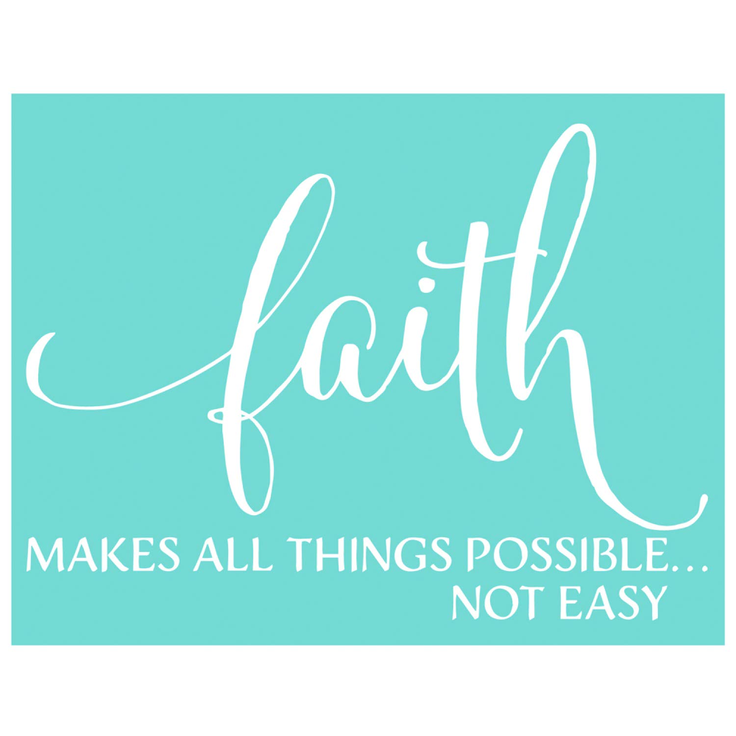 YeulionCraft Self-Adhesive Silk Screen Printing Stencil, Home Family Decor Pattern Reusable Adhesive Mesh Stencils for Decoration DIY T-Shirt Fabric Painting on Wood, Faith