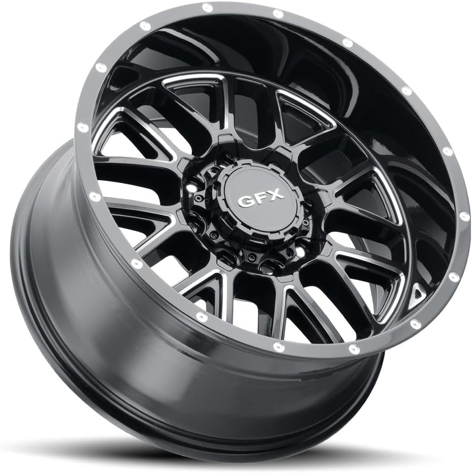 TM-5 Wheel 17x8.5 inch Custom Aluminum Rim 17 inch Gloss Black Milled 6 Lug Mesh for Truck TM5 785-6139-00 GBM (2)