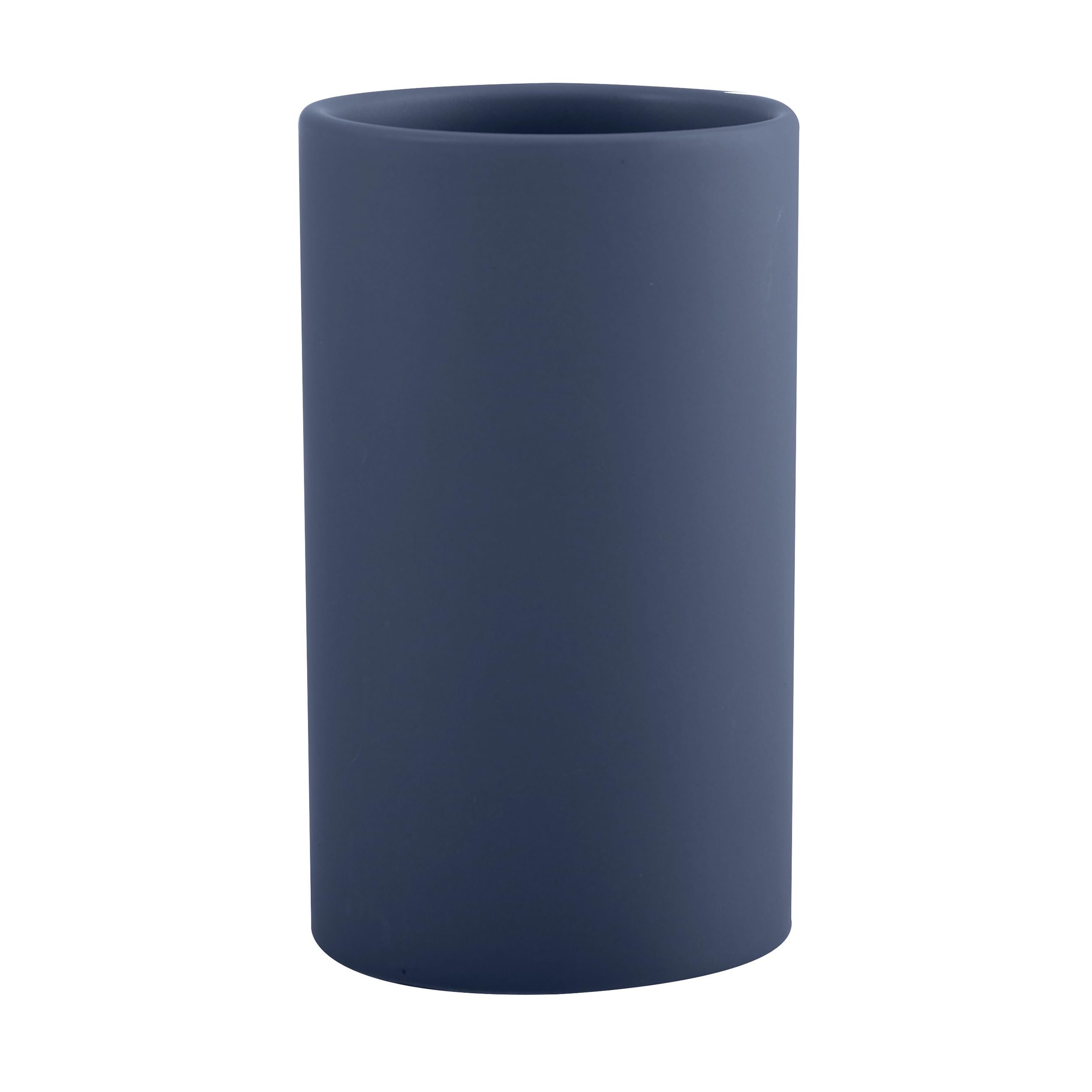 Spirella Blue Toothbrush Holder Ceramic Tube 7 X 11.5 Cm Matt