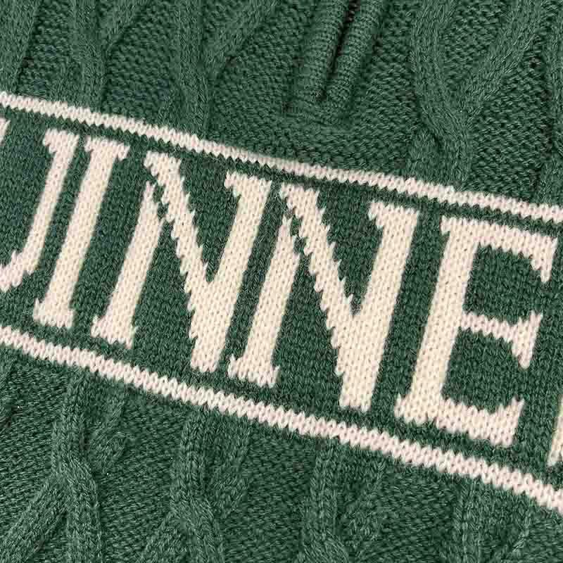 Guinness Aran Style 1/4 Zip Green Cable Knit Jumper