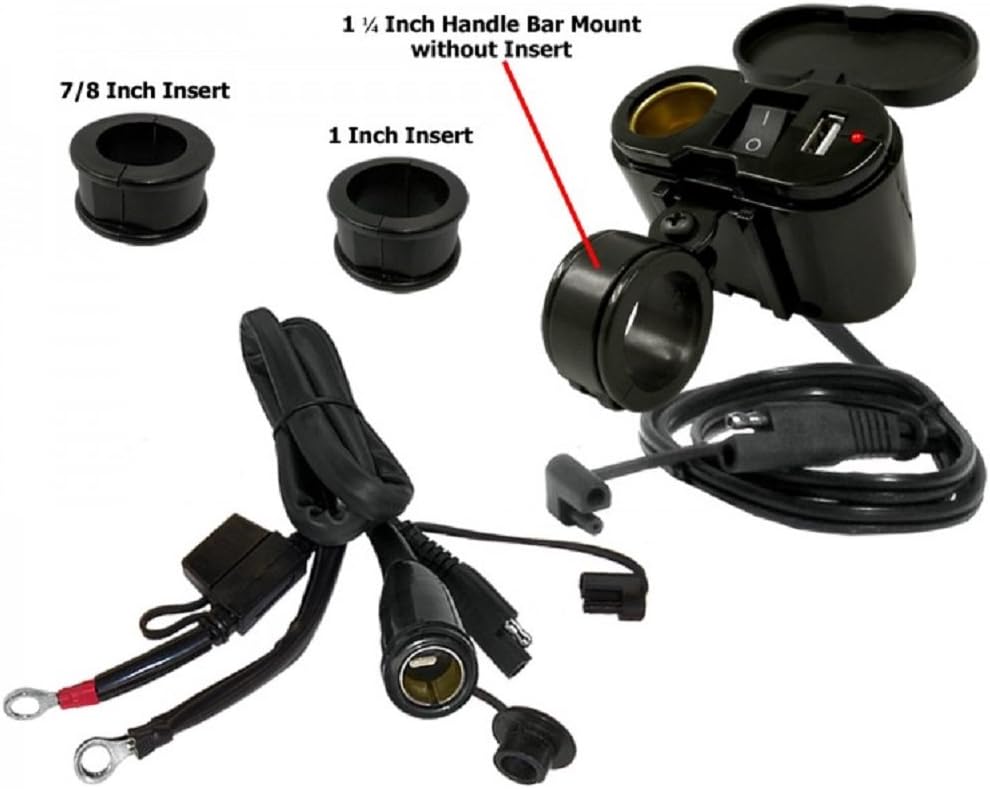 Black Cobra Deluxe Mobile USB Motorcycle Charging System
