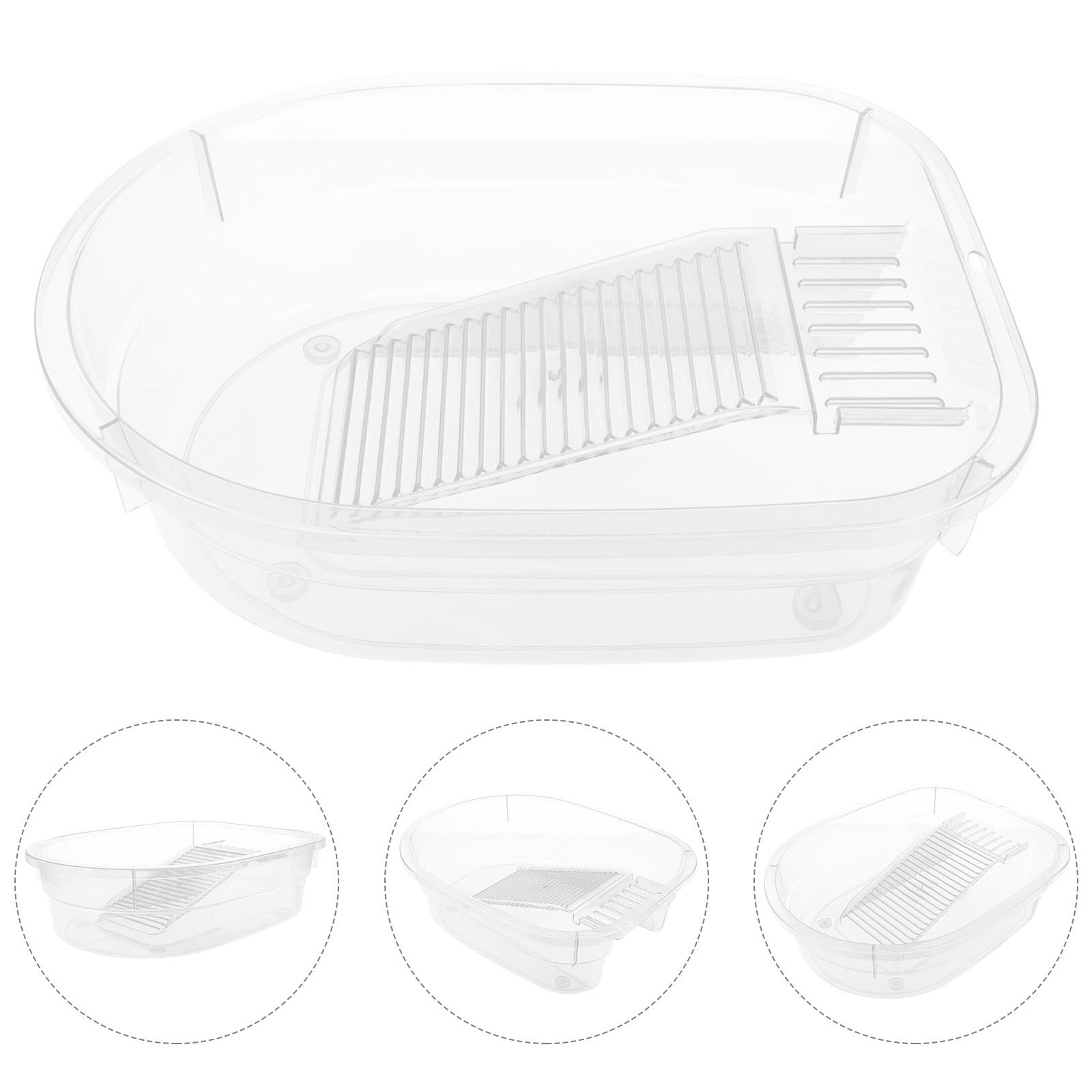 Bassine à Linge en PP Transparente avec Planche à Laver Intégrée, Pratique pour Bébé, Lavage la Main en Intérieur ou Extérieur
