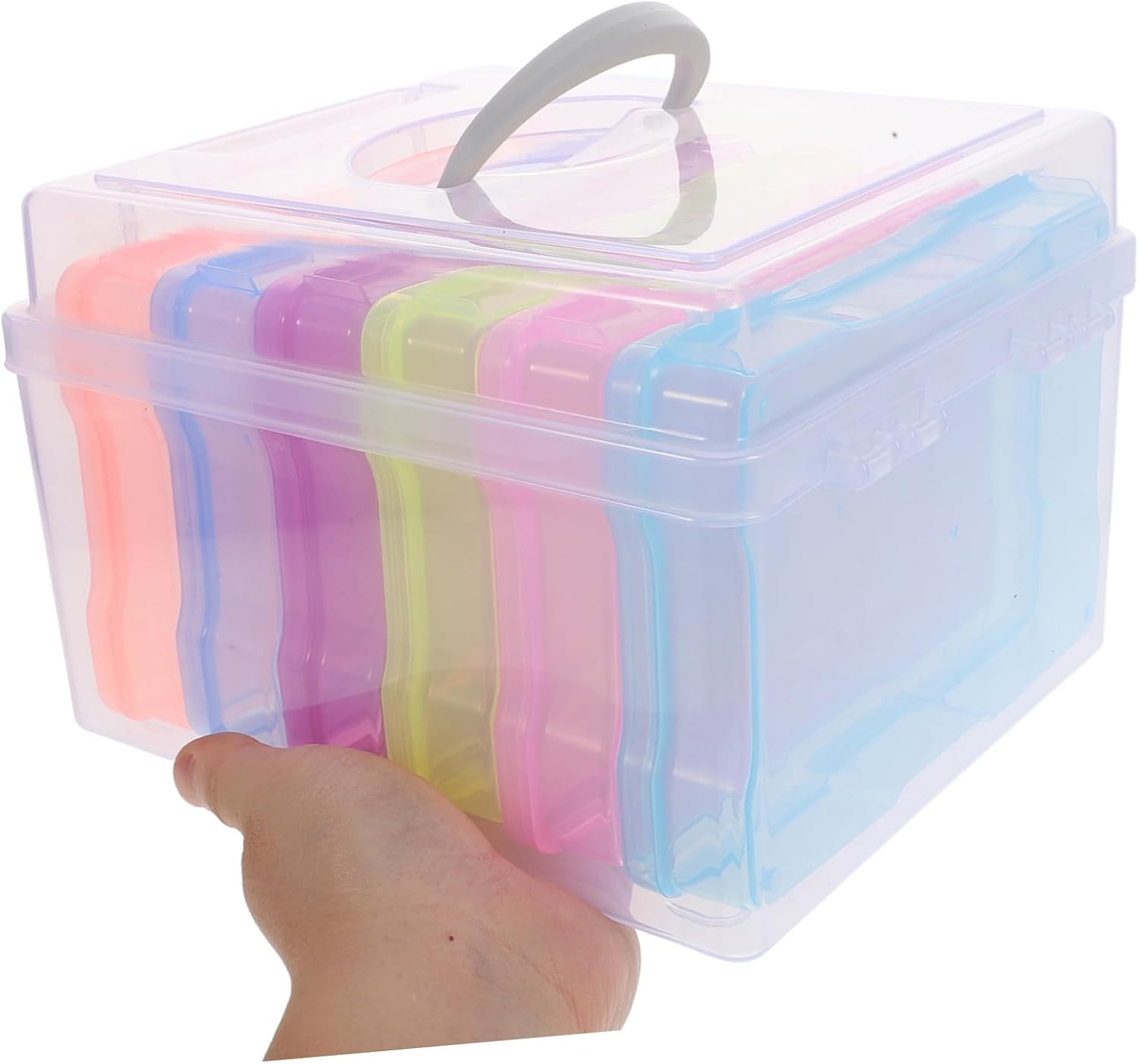 Kaboodle Organizer Storage Box for Photos Postcards Cards Coins Jewelry Photo Boxes Storage Lid