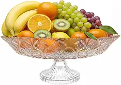 Fruteira Centro De Mesa Vidro de Redondo Resistente Moderna Elegante Luxo Cozinha