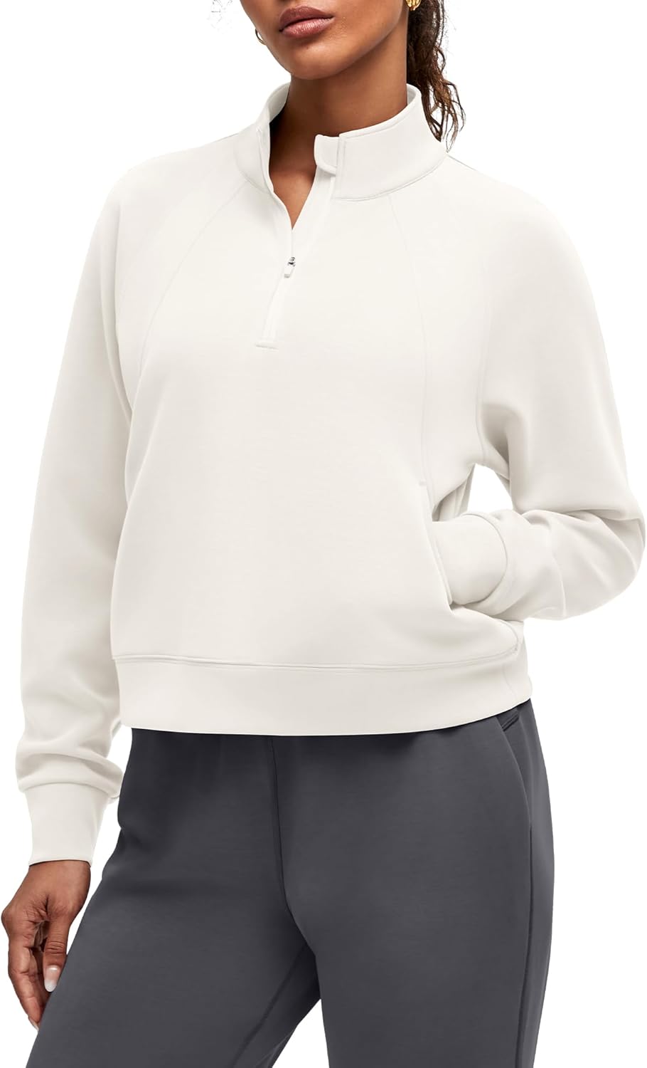 G4Free Smoofit Modal Soft Women's Sweatshirts Half-Zip Pullover Mock Neck Casual Tops with Pockets