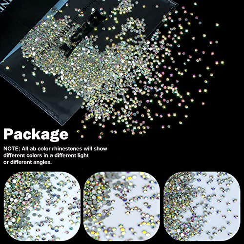 Image of 5760 Pieces Flatback Rhinestones for Nails 1.2MM Nail Rhinestones Gems Jewels Diamond Glass Mini AB Crystal Gemstones Bling Stones for Crafts Makeup Face Eyes