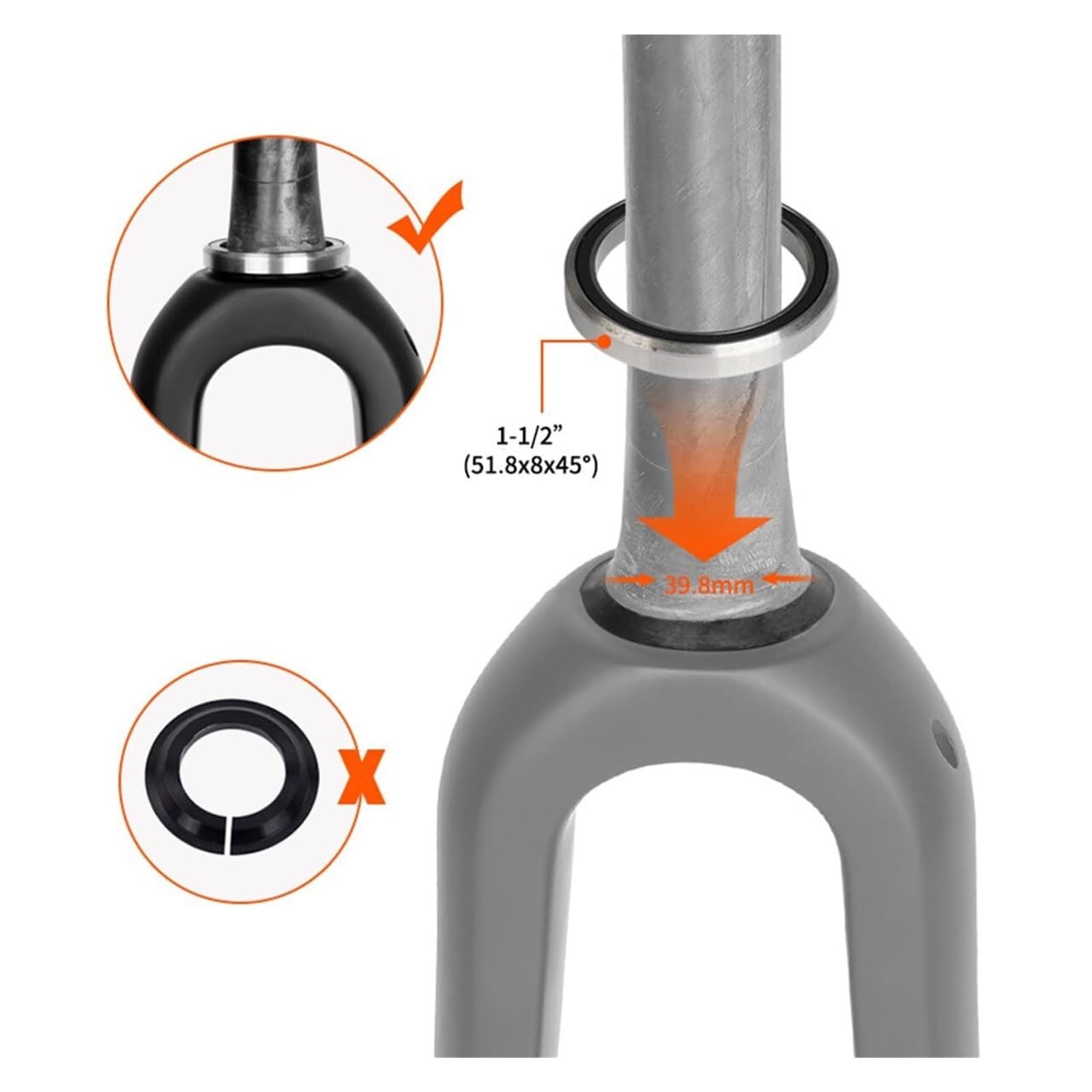 700C Carbonfaser-Rennrad-Starrgabeln 100 x 12 mm Steckachse Scheibenbremse 700c x 45 mm Vorderradgabel 1~1/8 Zoll gewindeloses konisches Rohr Ultraleichtes Fahrrad