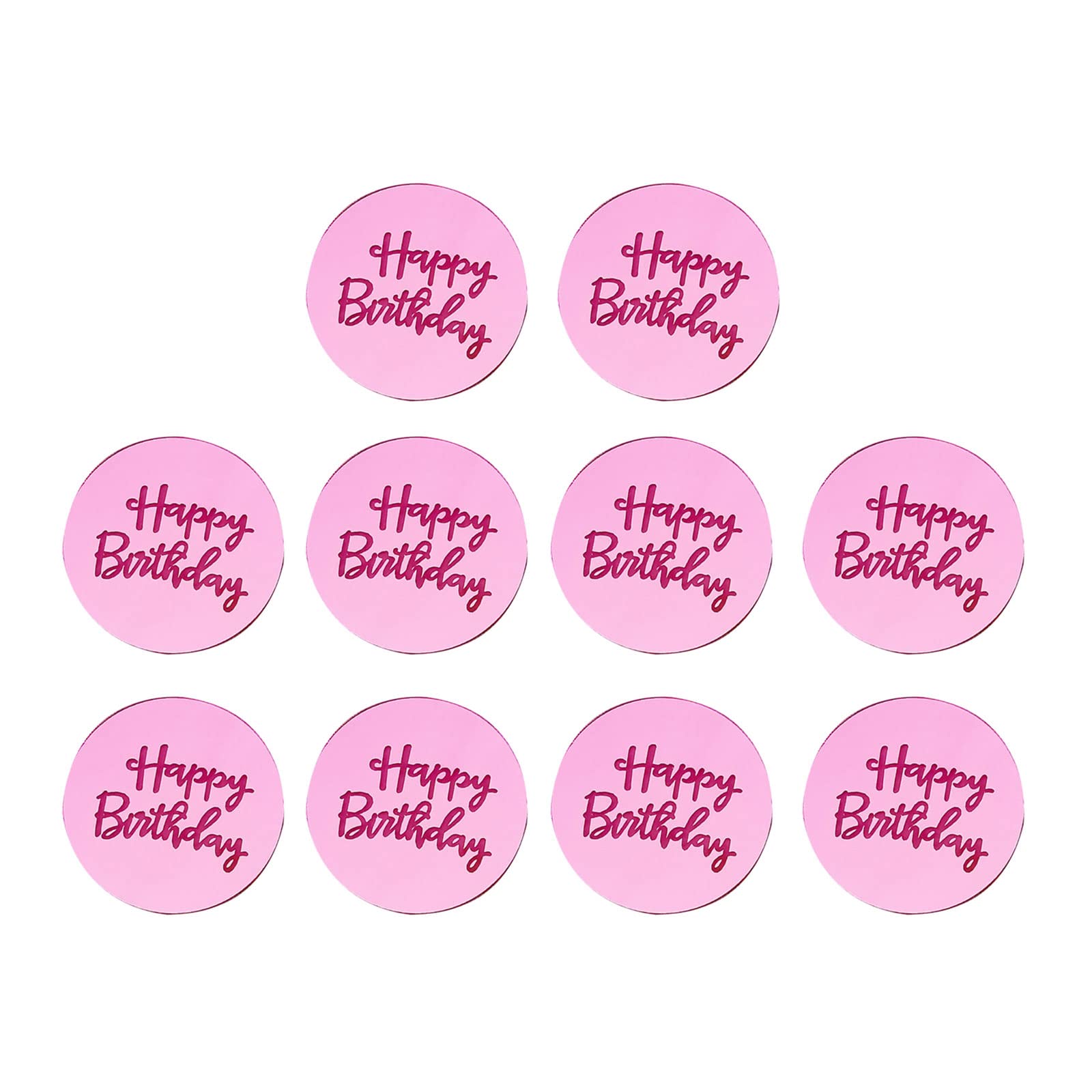 Jazuaiao 10pcs Acrylic Happy Birthday Cake Toppers Party Decoration Household Supplies for Festival Holiday Birthday Cupcake Happy Cake Toppers