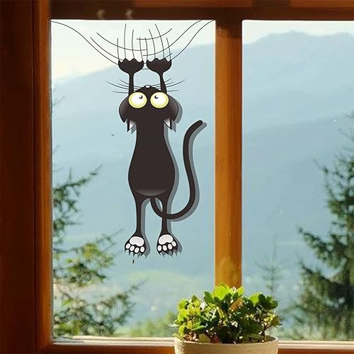 Miniatura 4 de Caer hacia abajo para el gato PVC espejo pared etiqueta DIY mural ventana etiqueta papel pintado