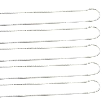 5 Pack 925 Sterling Silver Snake Chain Necklace with Clasp for Jewelry Making, 1.2 mm 26 Inch