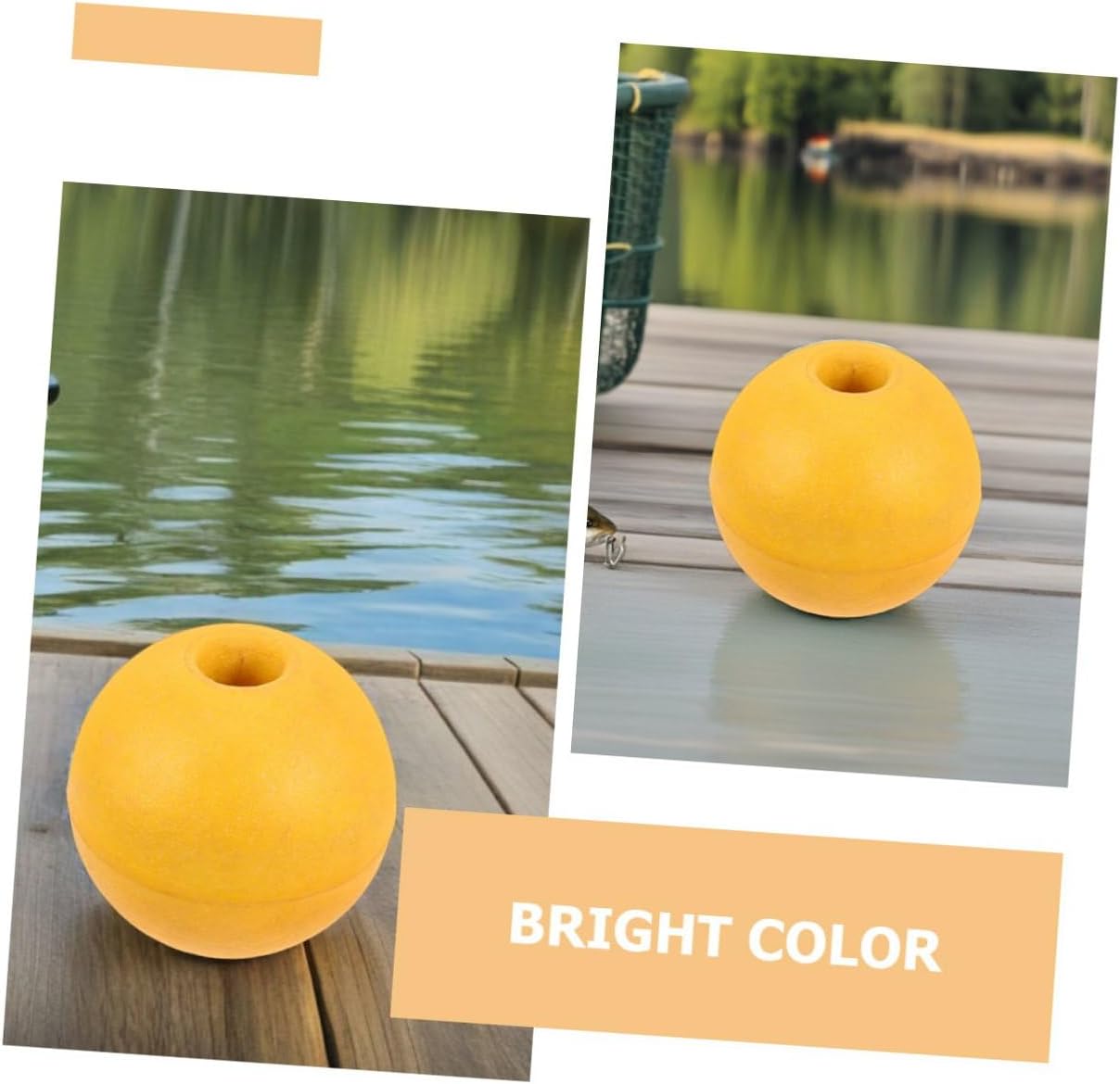 VANZACK 4pcs Yellow Foam Buoy Floats for Yacht Anchors Kayak Docking Marker Buoys Water Sport Floats Fishing Crabbing Pool Accessories Weather-Resistant High Visibility