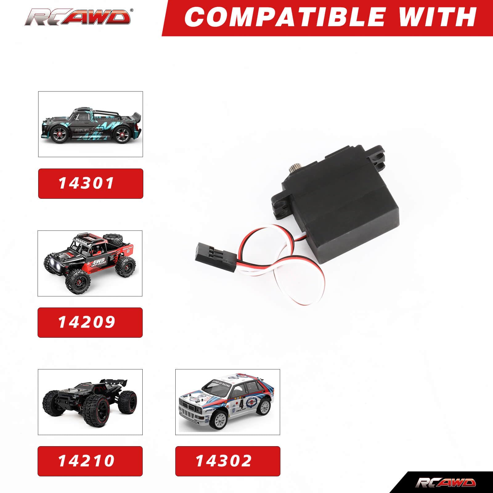 RCAWD Steering Servo 21t for 1/14 MJX 14301 14302 14210 14209 Upgrades Part