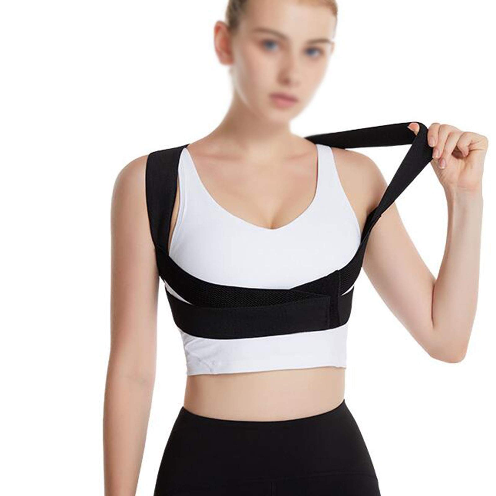 Corrector de Postura Lumbar Lumbar Corrección de Postura Atrás de Apoyo para Hombres para Hombres y niños Mejoran la Mala Postura, Negro, S