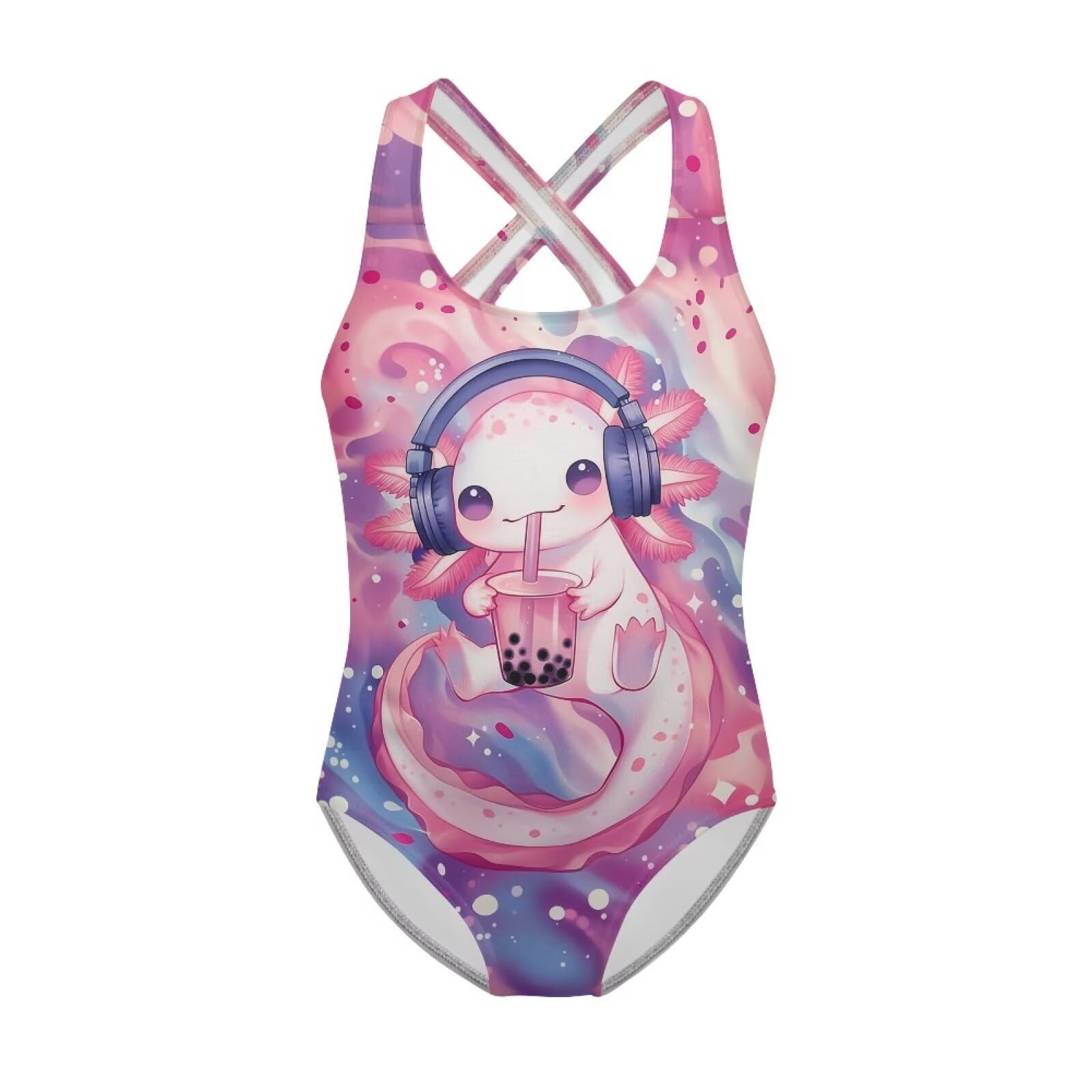 Girls Swimsuit Criss Cross Back 1-Piece Summer Beach Swiwmear