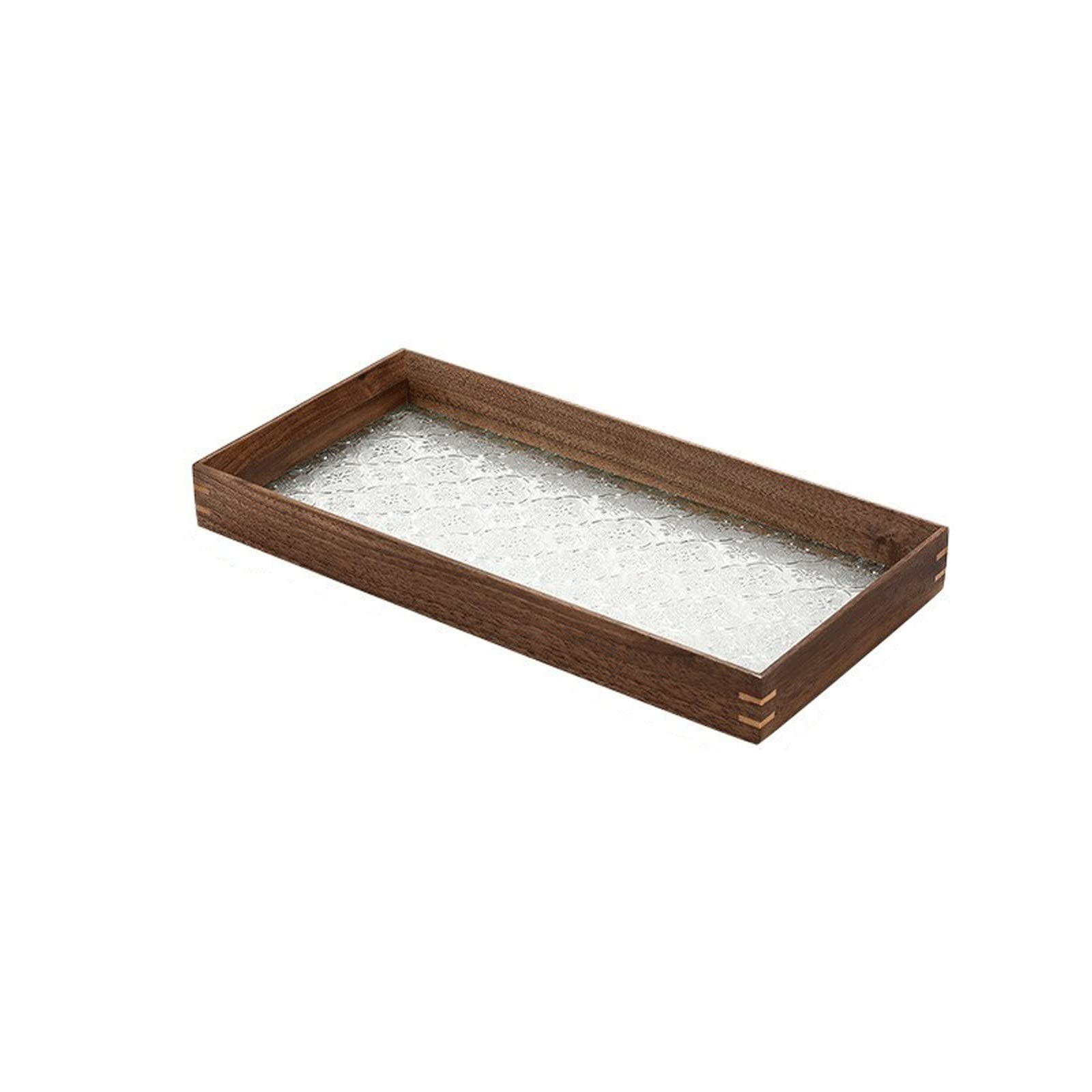 Bandeja Bandeja de Servicio de Madera Bandeja de Vidrio Bandeja Rectangular Bandeja Vintage Bandeja de Servicio de cafetería Bandeja Multifuncional Bandeja de Almacenamiento