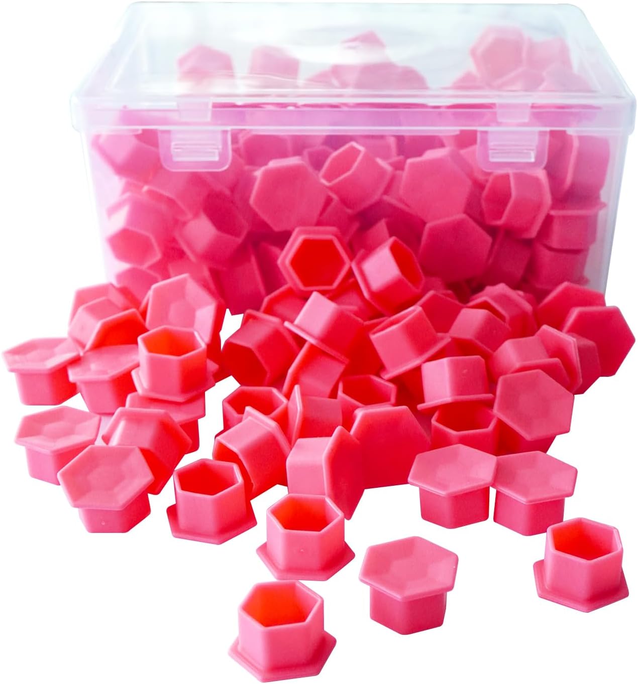 200Pcs Tattoo Ink Caps Disposable, 4 Colors Options,Tattoo Ink Cup for Professional Tattoo Artists,Beginner & Studios（Pink）