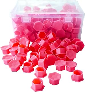 200Pcs Tattoo Ink Caps Disposable, 4 Colors Options,Tattoo Ink Cup for Professional Tattoo Artists,Beginner & Studios（Pink）